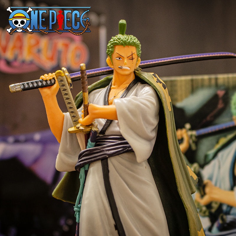 ☂◎One Piece mô hình làm bằng tay Zoro và bộ kimono đất nước Luffy Sanji Kaido hoàng hậu trang trí búp bê hoạt trọn