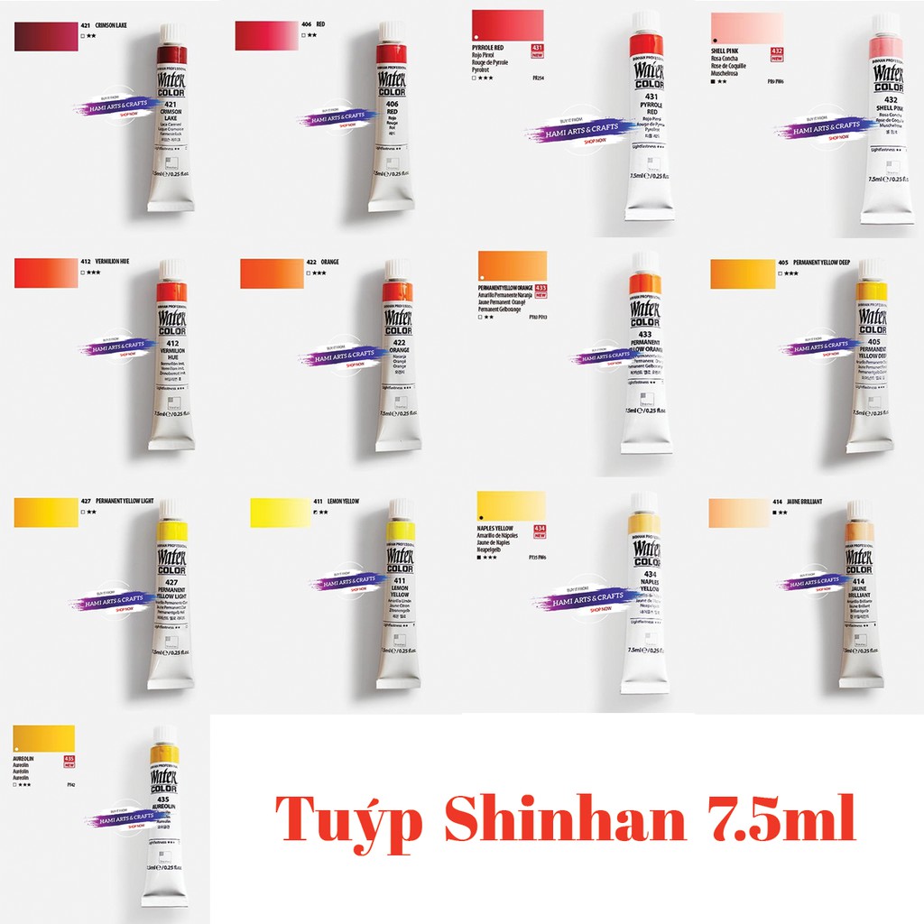 P1 - Màu Nước Lẻ SHINHAN PROFESSIONAL Tuýp 7.5ml