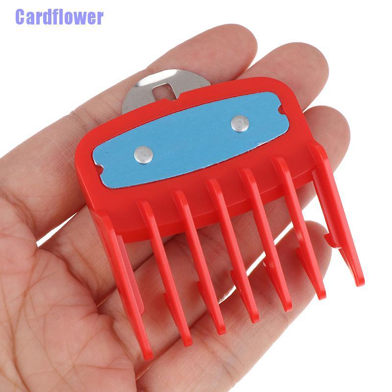 Cardflower  1.5+4.5mm Size Guide comb Red Attachment Comb Set with a Metal Holder Clipper