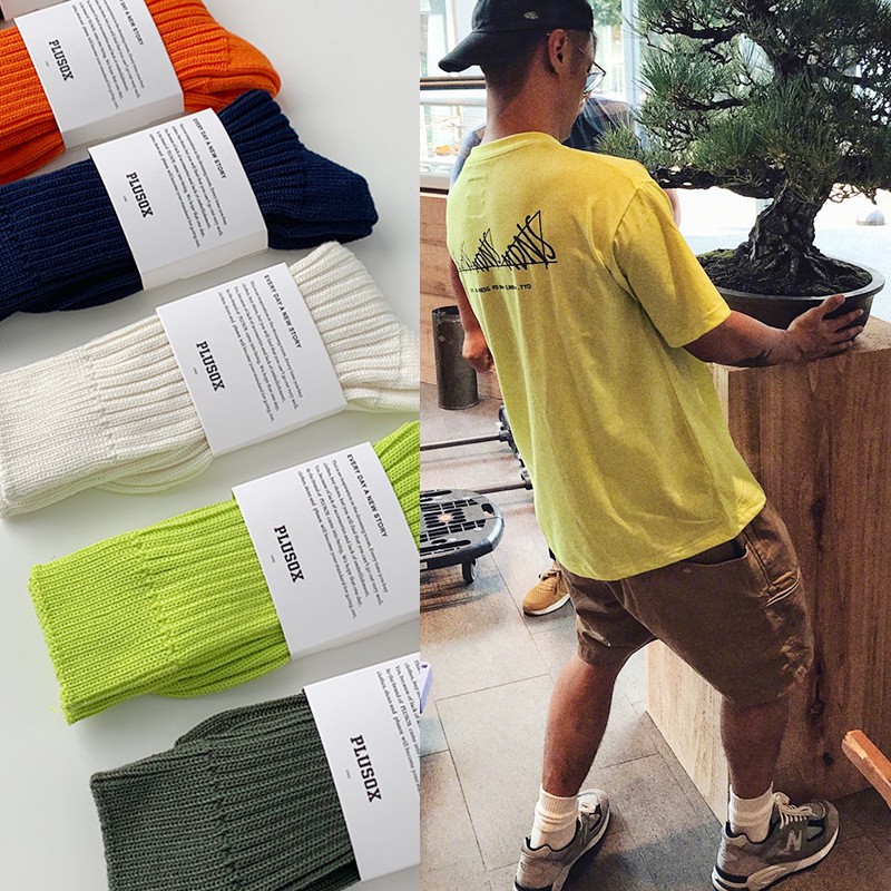 Vớ unisex sợi dày thủy triều vớ mùa thu và mùa đông nhật bản vớ yu wenle ấm áp dày đôi kim thể thao - YKD