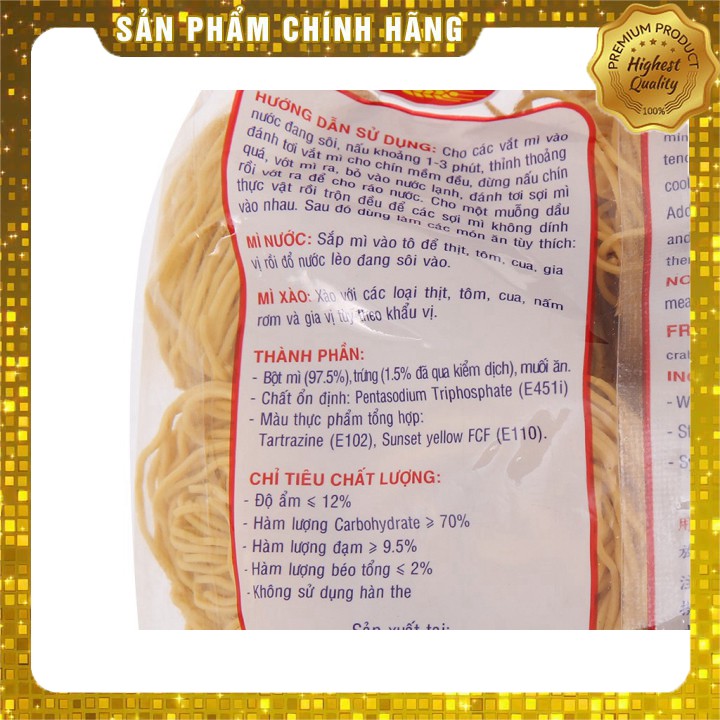 Mì trứng sợi nhỏ Safoco gói 500g hsd 2021