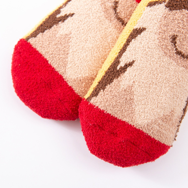 Youyo Vớ Xỏ Ngón Chống Trượt In Họa Tiết Giáng Sinh Hoạt Hình Ông Già Noel Người Tuyết Dành Cho Bạn Nữ