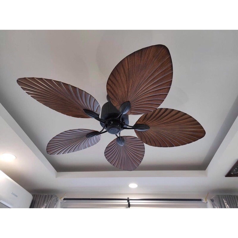 Quạt trần 5 cánh lá cọ cao cấp - Điều khiển từ xa