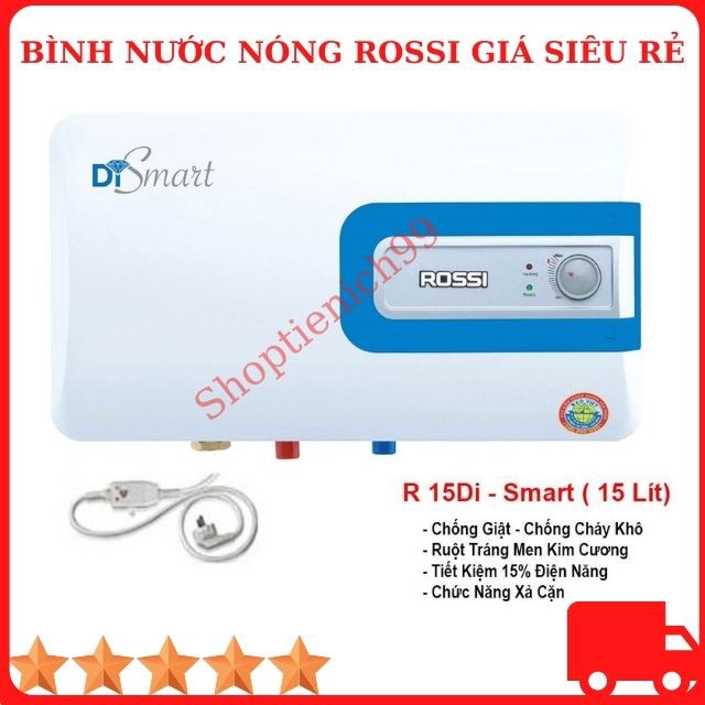 Bình Nóng Lạnh Rossi Di-Smart Bình Ngang 15-20-30 Lít Chính Hãng Giá Rẻ Tại Hà Nội.