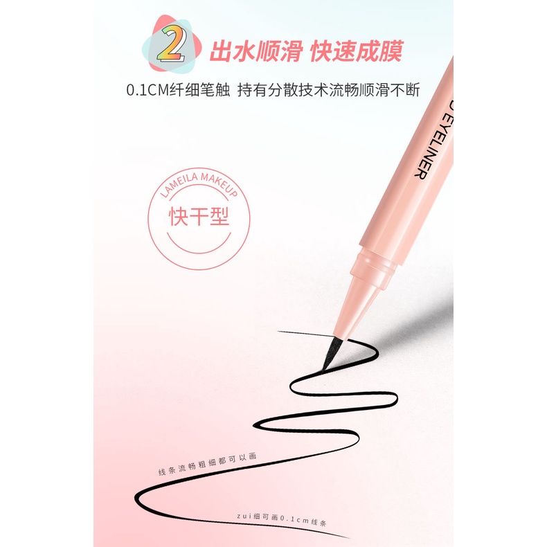 Bút Kẻ Mắt Dạng Lỏng Nhanh Khô Lâu Trôi 0.1mm Thương Hiệu Lameila Đen