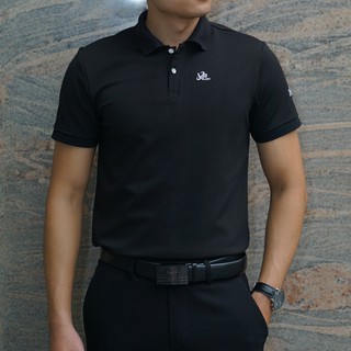 Áo thun nam POLO cổ bẻ trơn vải cá sấu Cotton xuất xịn, lịch lãm đen- Glory A40521DE