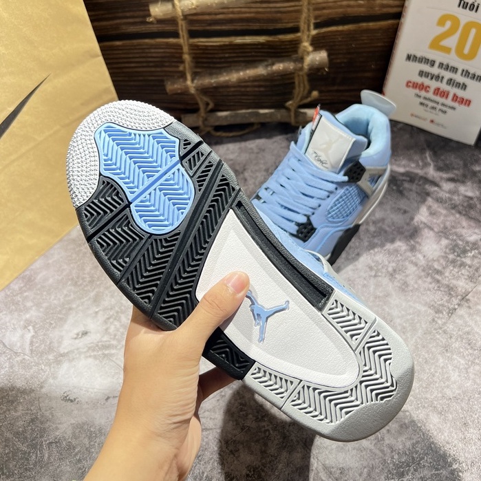 Giầy Jordan 4 Retro GS University Blue Xanh Dương hàng cao cấp