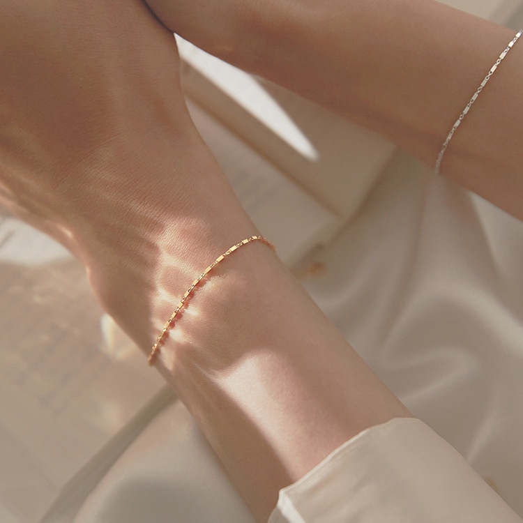 [Hàng Mới Về] Vòng Đeo Tay Thiết Kế Mặt Vuông Phong Cách Mori Cá Tính Đơn Giản Cho Nữ