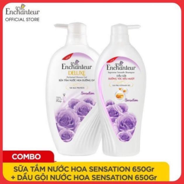Dầu Gội Và Sữa tắm Enchanteur Hương Nước Hoa 650g
