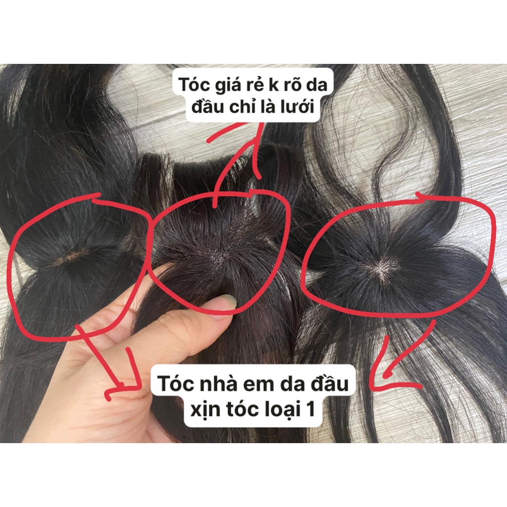 Mái ngố 2d 3d Tóc Giả bằng Tóc Thật có rãnh dệt tàng hình Cao Cấp