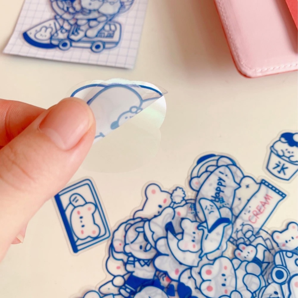 Set sticker chống nước 40 hình, sticker trang trí sổ