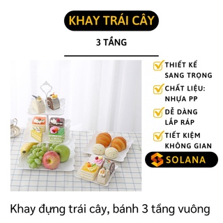 [GIÁ SỈ] Đĩa Đựng Hoa Quả - Khay Đựng Bánh Kẹo Tết 3 Tầng Đơn Giản, Trang Trí Bàn Ăn  9093
