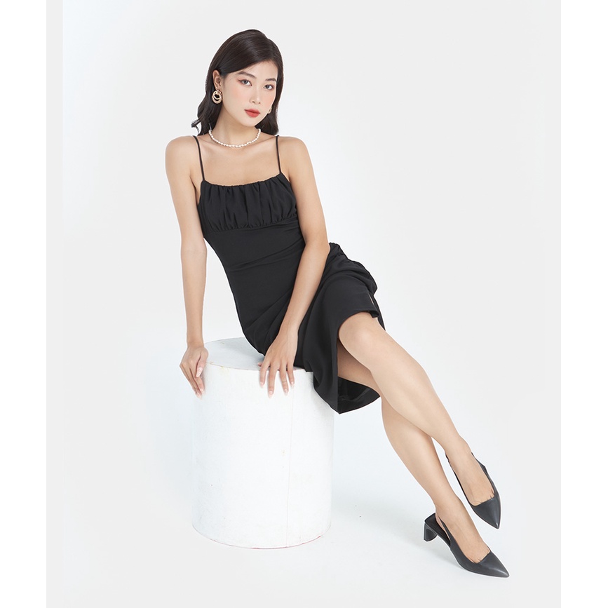 Đầm Hai Dây Thời Trang Nữ HNOSS Dáng Lửng Xẻ Tà HNDLU046