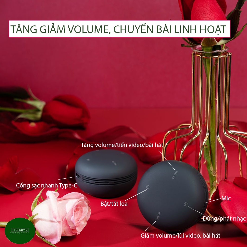 Loa bluetooth InPods BUGRER chính hãng âm thanh Pass Vòm 360 độ ghép nối loa TWS nghe nhạc siêu lâu