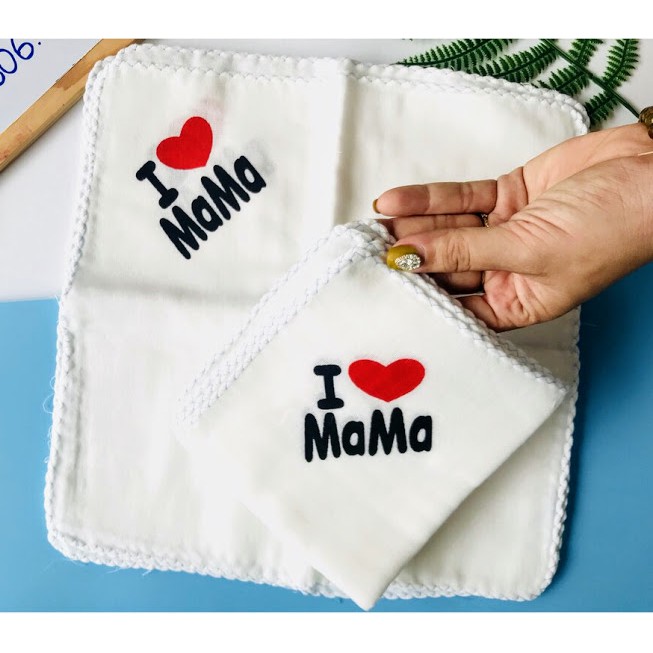 Gói 10 Khăn sữa ADEN I LOVE MAMA PAPA xuất Nhật, khăn xô gạc cho bé sơ sinh  và trẻ nhỏ | Shopee Việt Nam