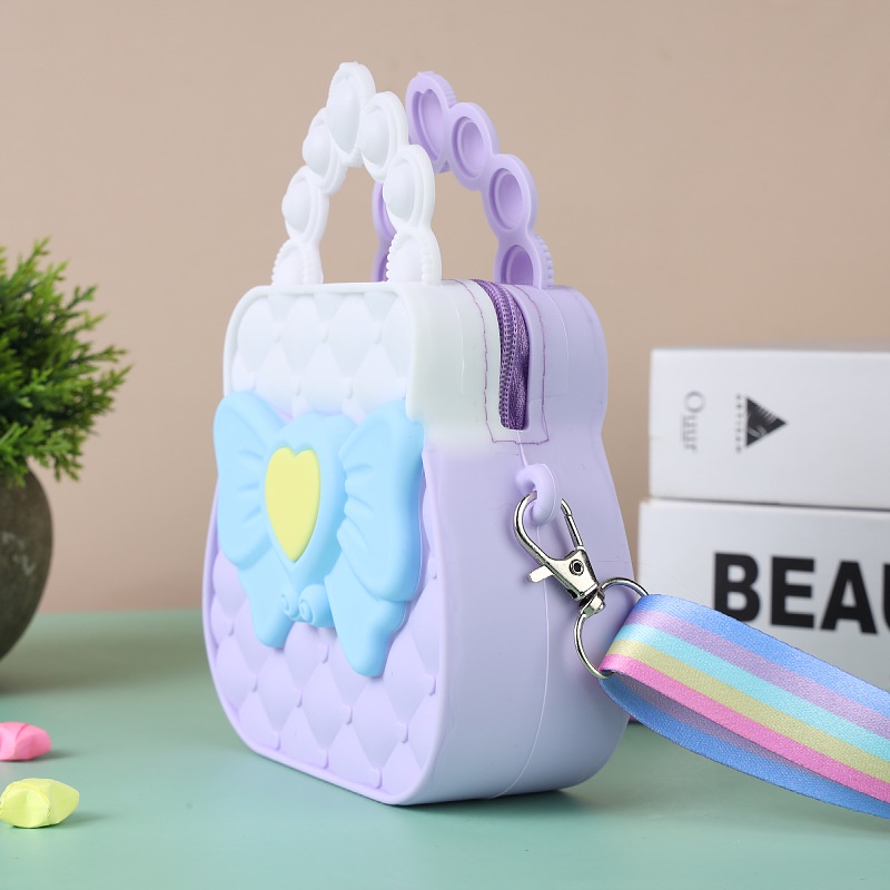 Pop It Đồ Chơi Túi Xách Đeo Chéo Vai Giảm Căng Thẳng Bong Bóng Silicone Dành Cho Bé Gái