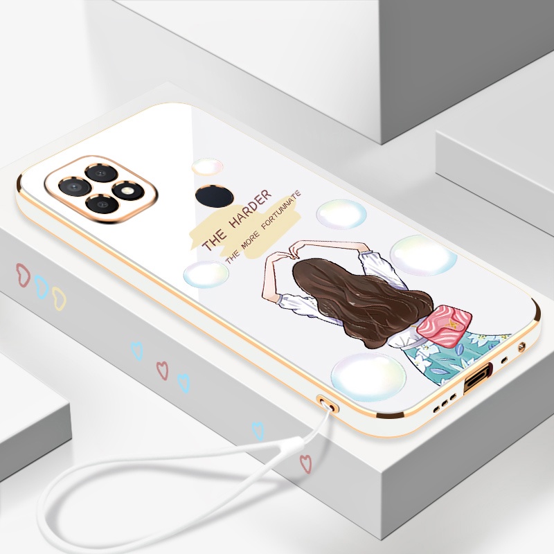 Ốp Lưng Chất Liệu silicone Họa Tiết Hoạt Hình Có Dây Cho oppo a15 a15s