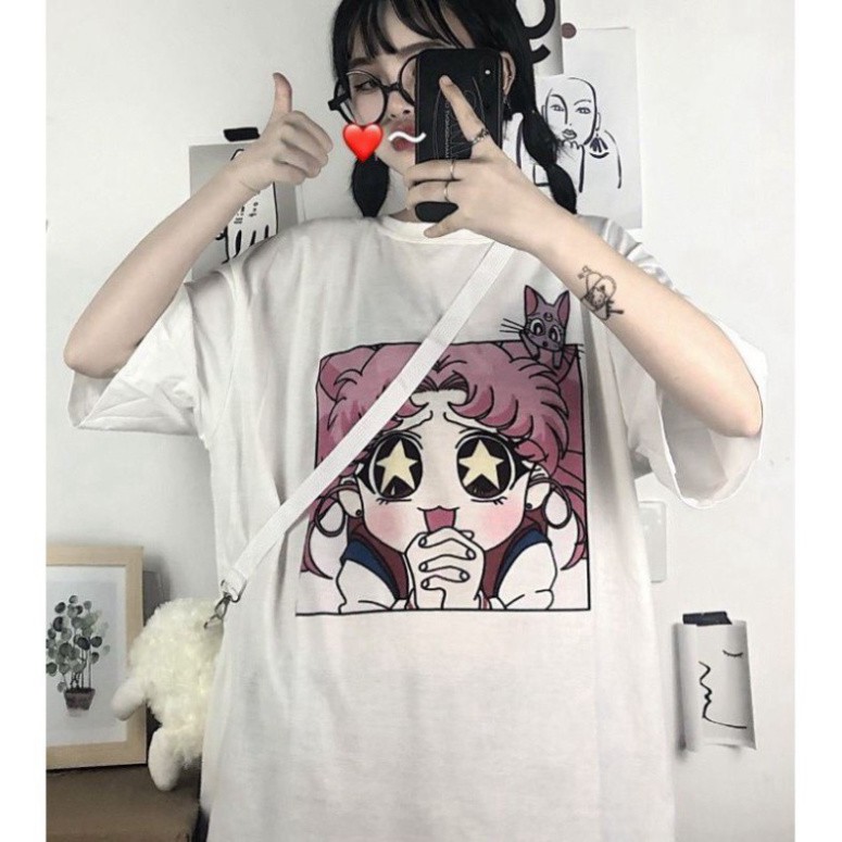 Áo thun tay lỡ Unisex, áo phông form rộng ANIME M425 KL SHOP HNSHOP