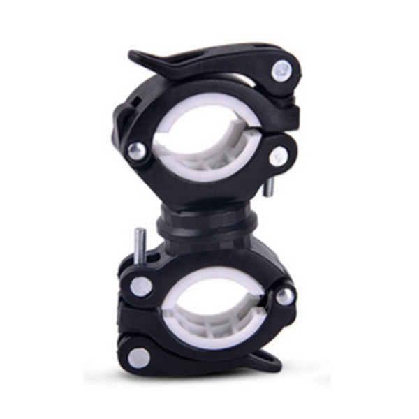 Giá Đỡ Đèn Pin LED Hai Đầu Xoay 360 Độ Màu Trắng Và Đen Cho Xe Đạp