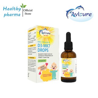 Siro Avisure D3 - MK7 Drops - Bổ sung Vitamin d3 k2, canxi cho bé, giúp xương, răng chắc khỏe