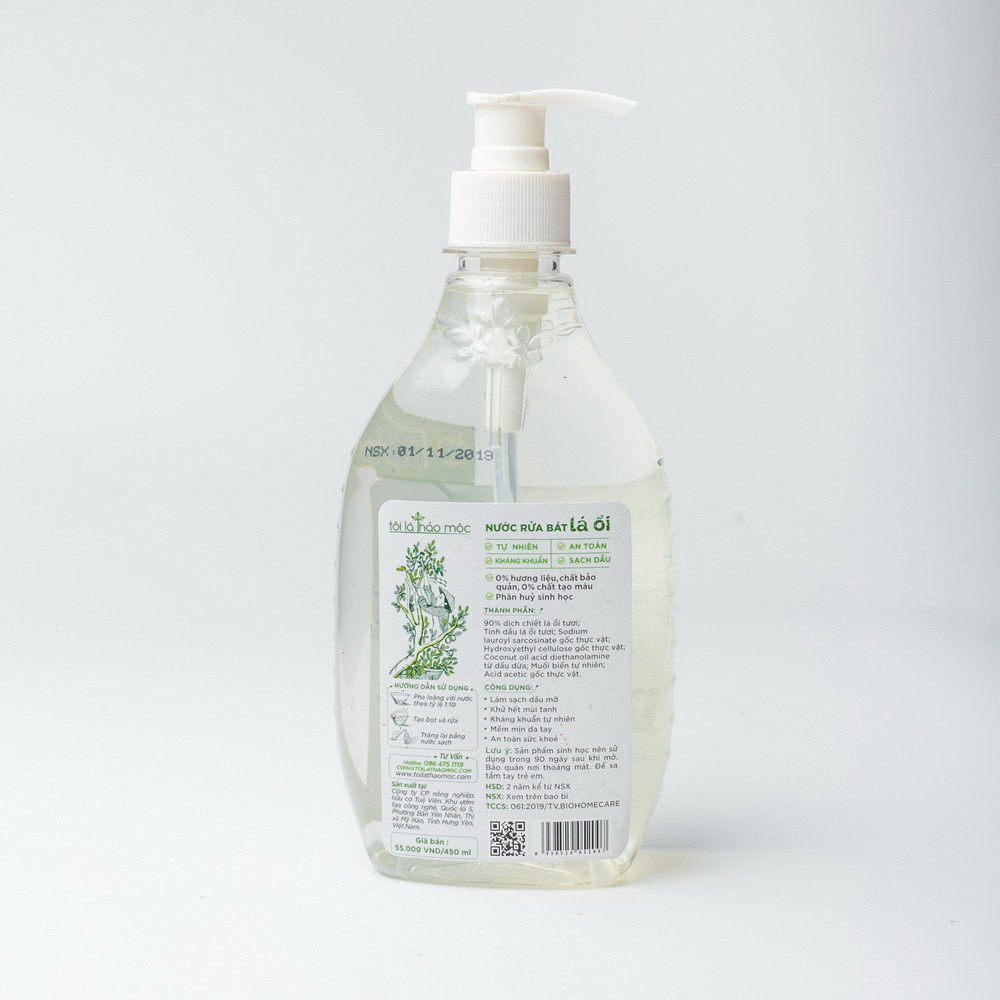 Nước rửa chén lá ổi tôi là thảo mộc 450ml
