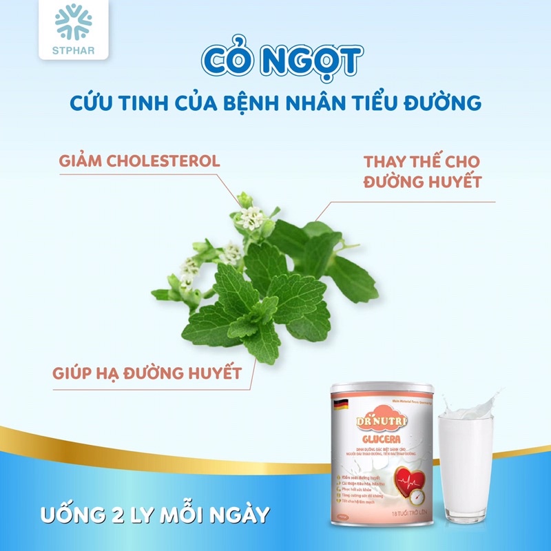 Sữa bột Dr Nutri Glucera (Ổn định đường huyết cho người tiểu đường)