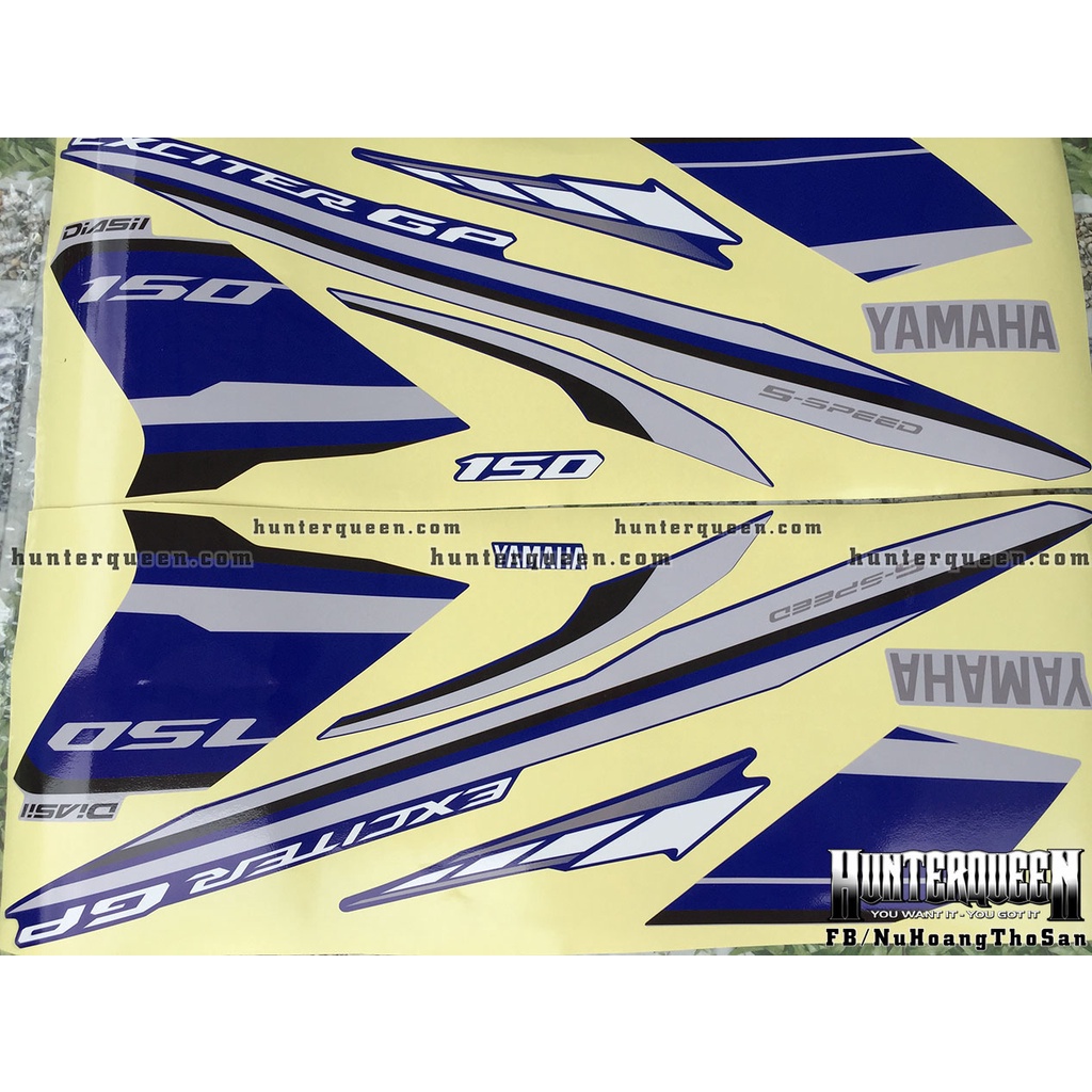Tem in UV dán xe Exciter 150. Tem GP 2016. Decal cao cấp kích thước chuẩn