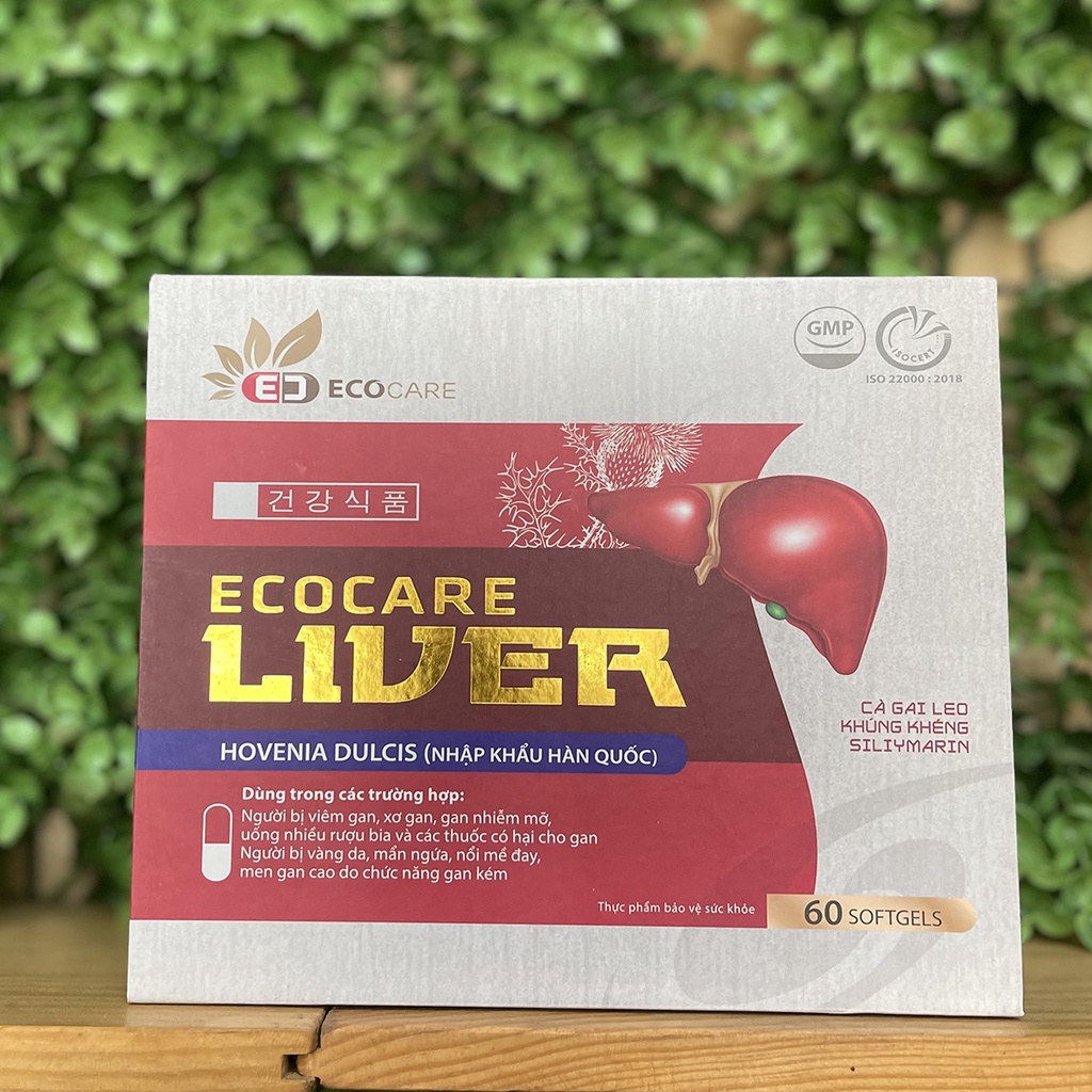 Viên uống bổ gan, mát gan, hạ men gan ecocare LIVER hộp 60 viên