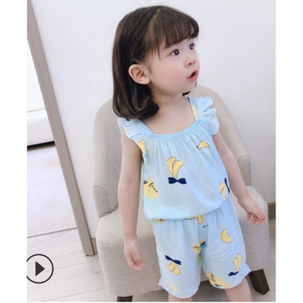 Váy Bộ Mặc Nhà Mùa Hè Cho Bé Vải Cotton Lụa Mềm Mịn 1-5 tuổi