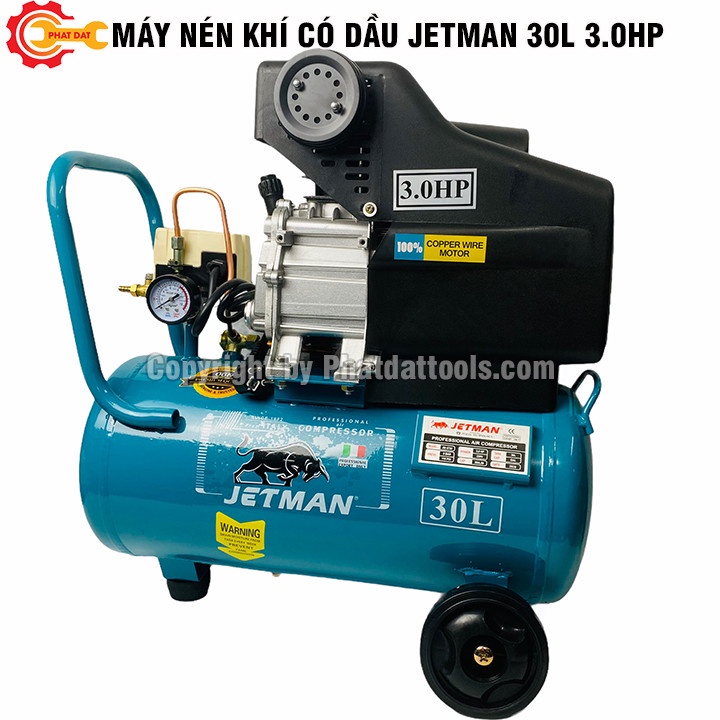 Máy Nén Khí Có Dầu JETMAN 30L- Công Suất 3.0HP - Động Cơ Êm Ái, Bền Bỉ - Lên Khí Siêu Nhanh - Bảo Hành 12 Tháng