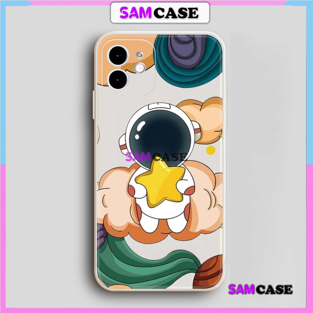 Ốp lưng iPhone Phi hành gia cạnh viền vuông silicon dẻo cho iphone 6/6s/7/8/X/XS/XR/11/12/13/14 Pro Plus Max cute đẹp