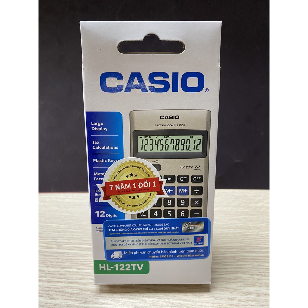 Máy tính Casio HL-122TV - Bảo hành chính hãng 7 năm