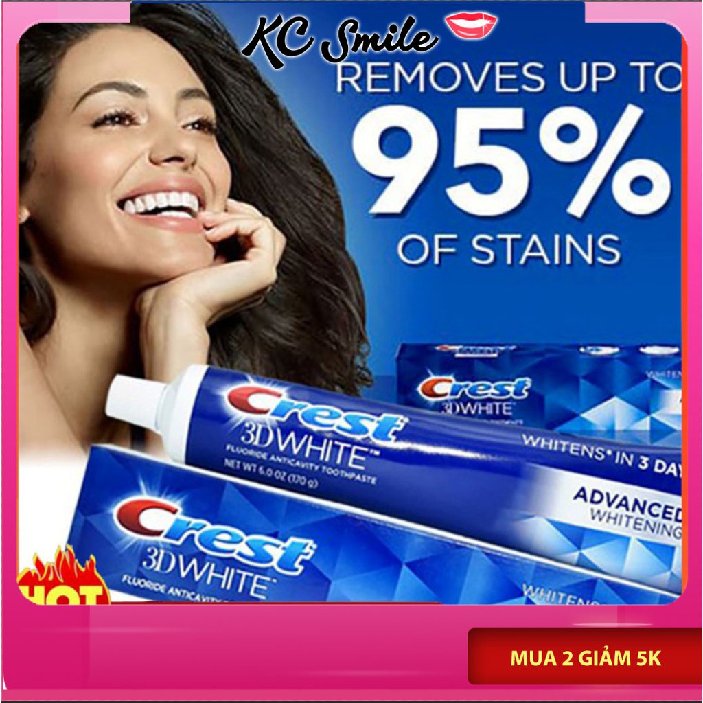 Kem đánh răng Crest 3D White Advanced Mỹ 158gr