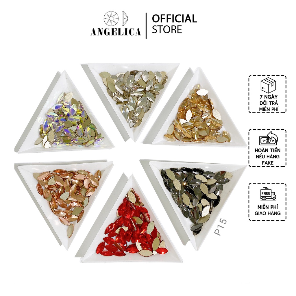 Túi 10 Viên Đá Nail Chân Bằng/Chân Vàng Trang Trí Móng ANGELICA P15
