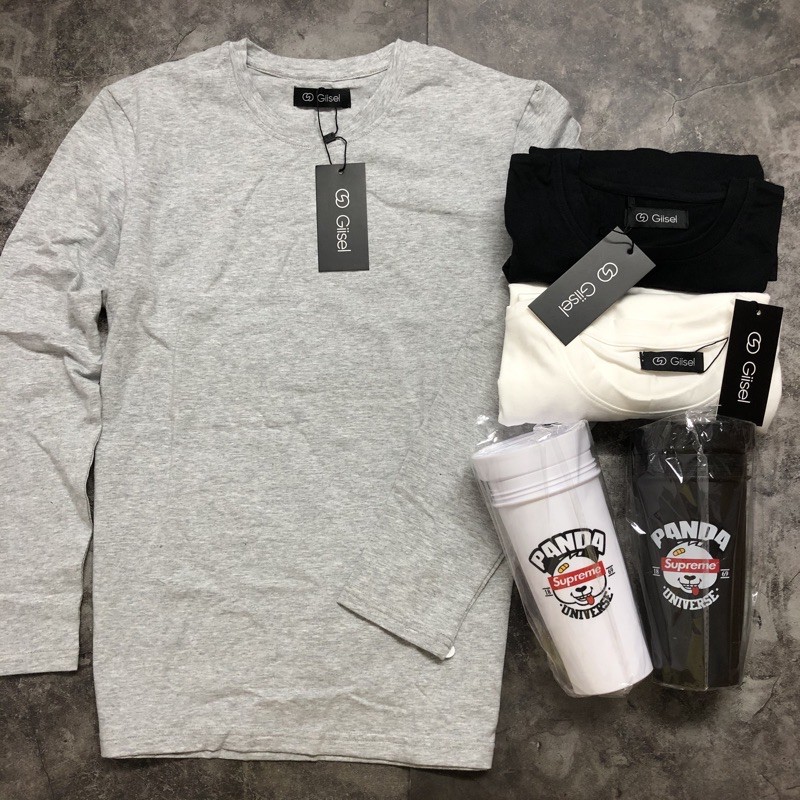 [video + Ảnh thật]  Áo thun dài tay cổ tròn thu đông nam - chất liệu cotton co giãn 4 chiều - thương hiệu Giisel | BigBuy360 - bigbuy360.vn