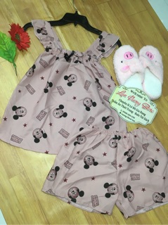 set bộ kate lụa mickey