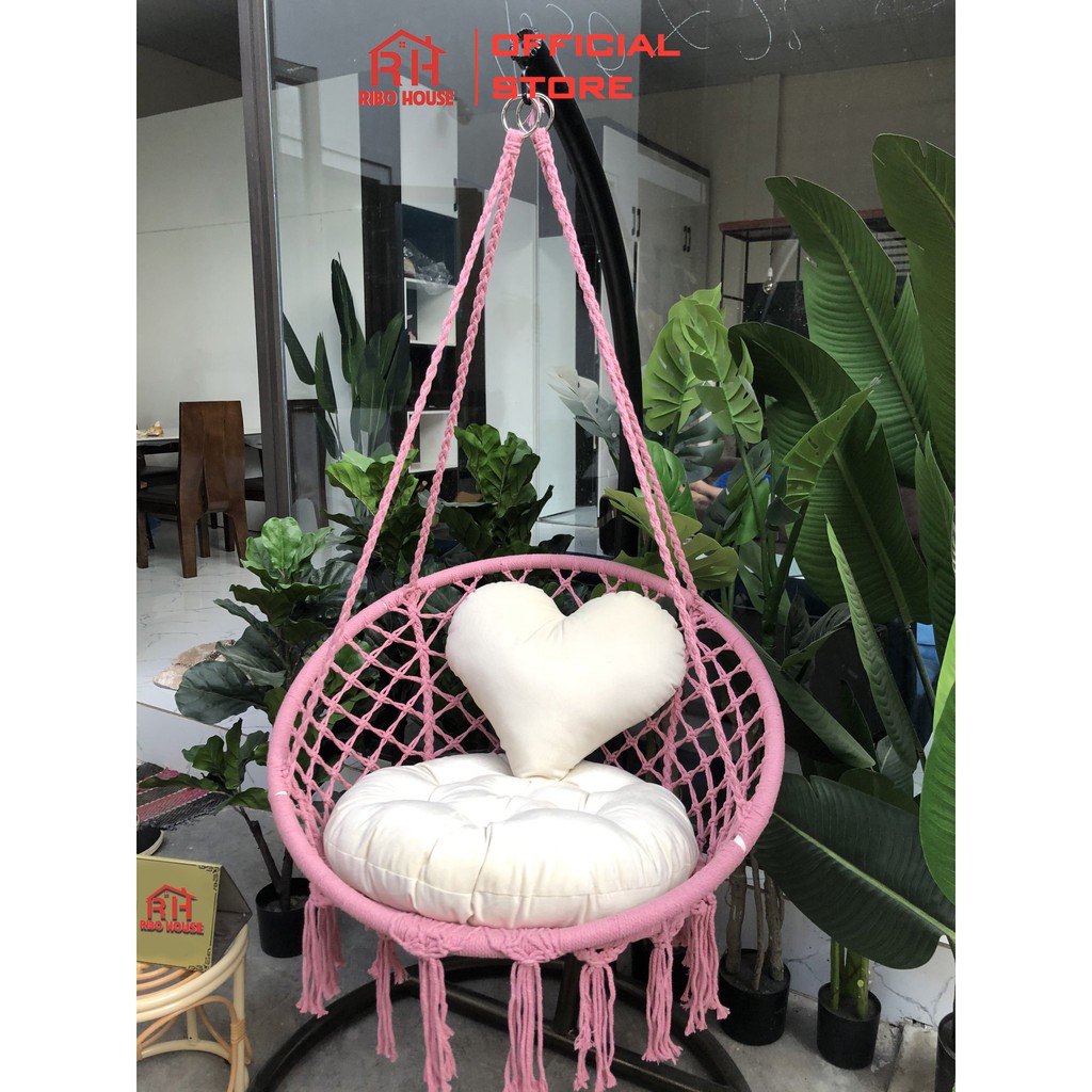 Ghế xích đu RIBO HOUSE dạng võng tinh tế trọng lượng 160kg, ghế thư giãn trang trí ban công phòng ngủ quán cafeRIBO152
