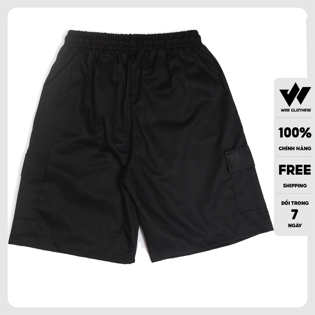 Quần short ngố kaki túi hộp WIIS unisex Trơn sort nam nữ phong cách ulzzang