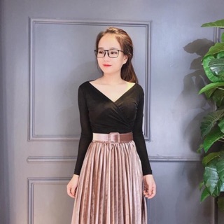Áo nhũ kim cương vạt chéo siêu hot