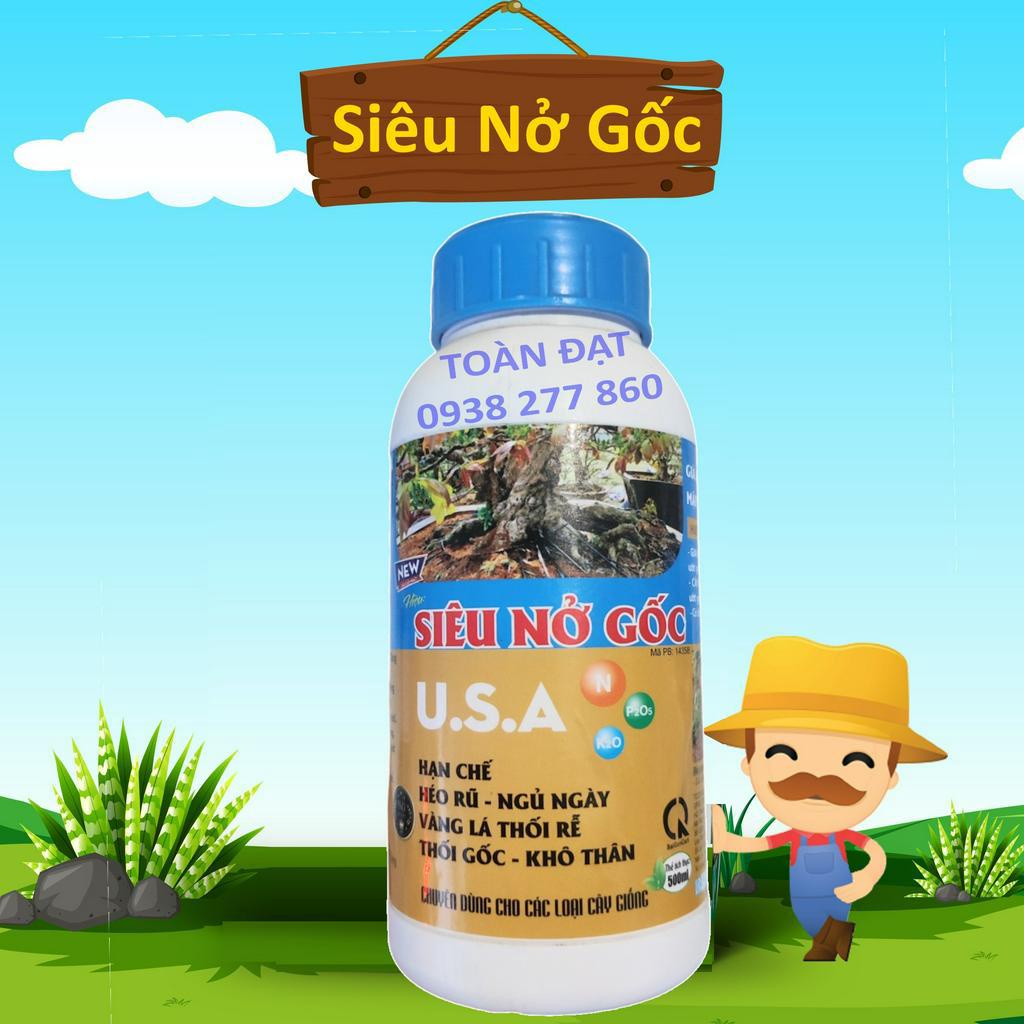 Phân Bón Siêu Nở gốc U.S.A chai 500ml, mập thân to gốc, xanh cây cứng cây, ra rễ mạnh