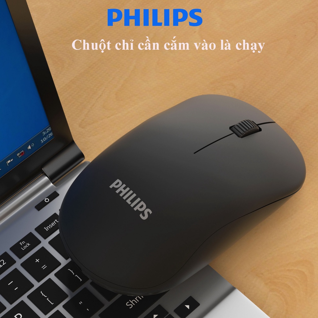 Chuột máy tính không dây Philips M221 - Chuột wireless chuyên cho PC Laptop sử dụng văn phòng - hàng chính hãng