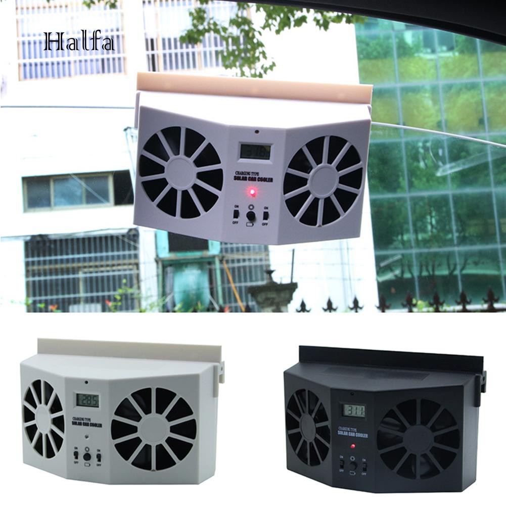 HL☆Car Auto Solar Powered Fan Cooler Window Air Vent Vehicle Ventilation Radiator