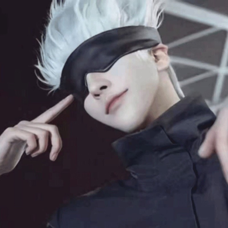 CÓ SẴN Lens / Kính Đen / Bịt Mắt / Mi Giả Vải Da Cosplay Gojo