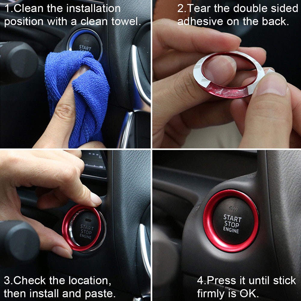 Vòng bọc quanh nút khởi động xe hơi Mazda 3 Axela