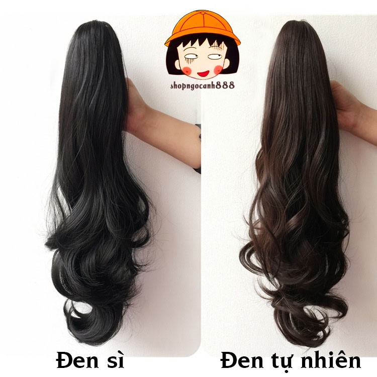 Tóc Giả Ngoạm Xoăn Đuôi Hàn Quốc Dài 40cm Sóng To Bồng Bềnh Tự Nhiên!