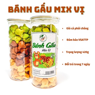 Bánh gấu nhân kem sữa, bánh hình gấu mix 3 vị