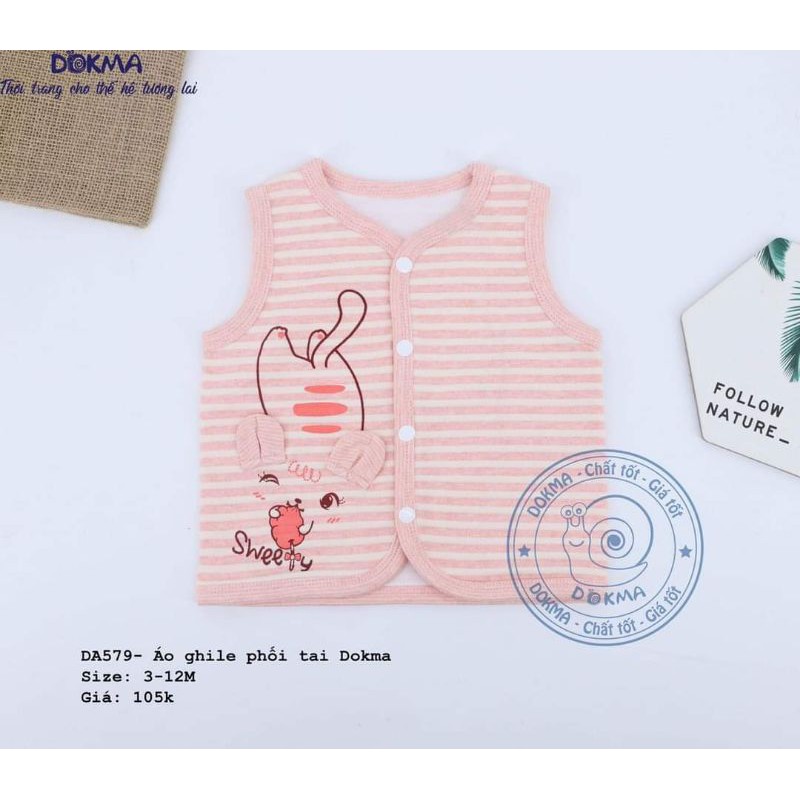 Áo Gile nỉ Dokma cho bé sơ sinh