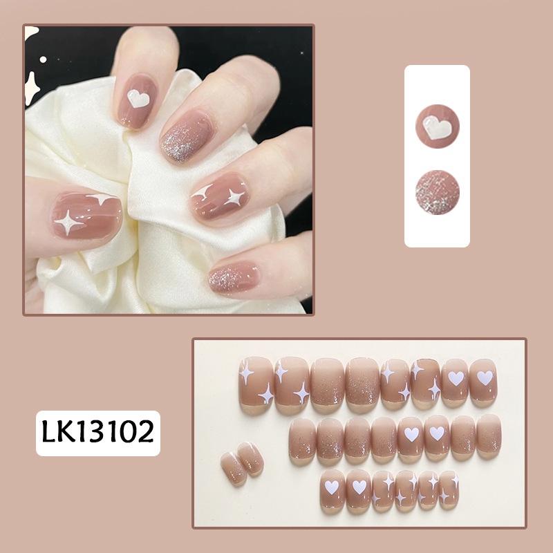 Set 24 Móng Tay Giả Kèm Keo Dán Trang Trí Móng