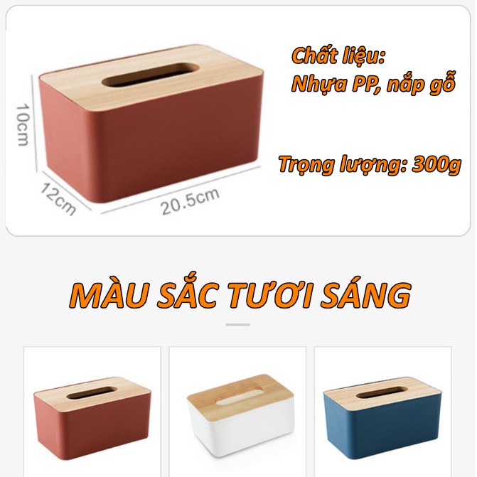Hộp Khăn Giấy Mặt Giả Gỗ Cao Cấp Tinh Tế