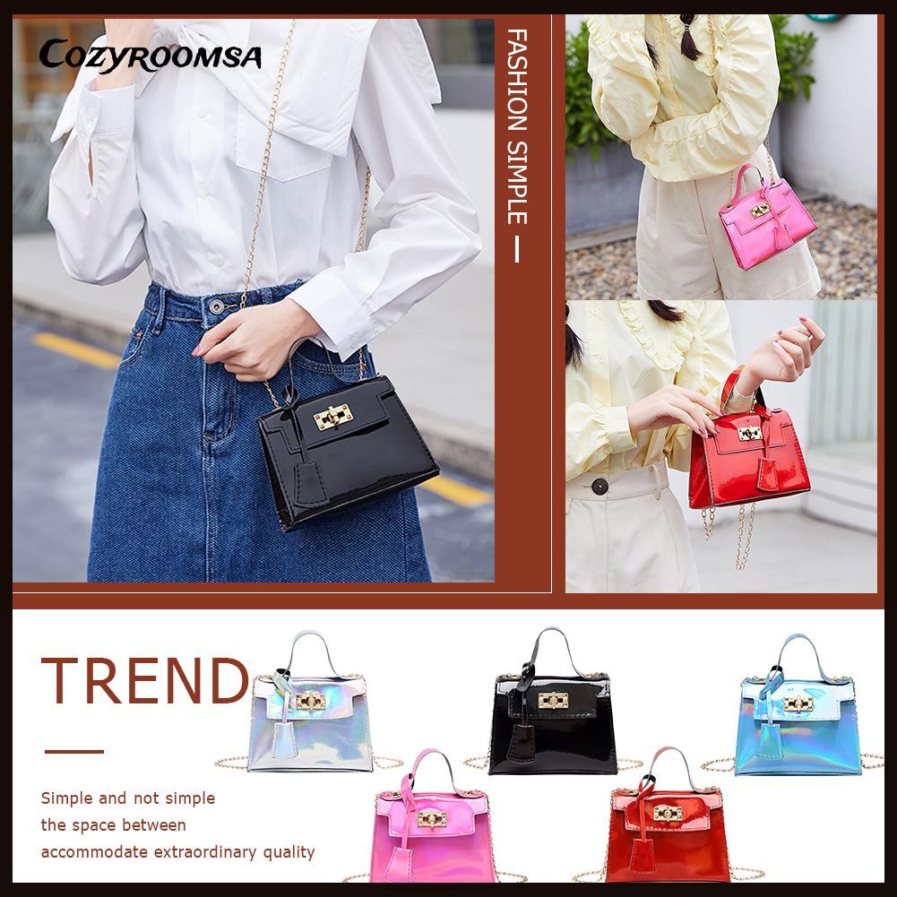 Vintage Women Pure Color PU Leather Shoulder Bag Casual Top-handle Handbag